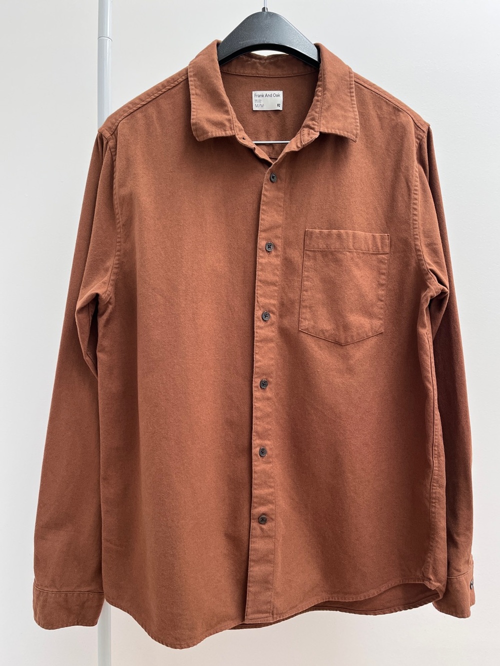 Frank and Oak yak wool flannel shirt M long sleeve organic cotton button up fall - Picture 2 of 10